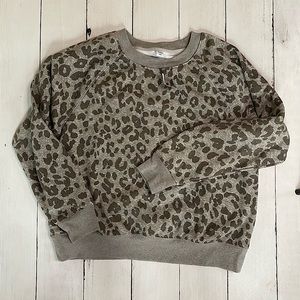 Old Navy Gray Leopard Sweatshirt